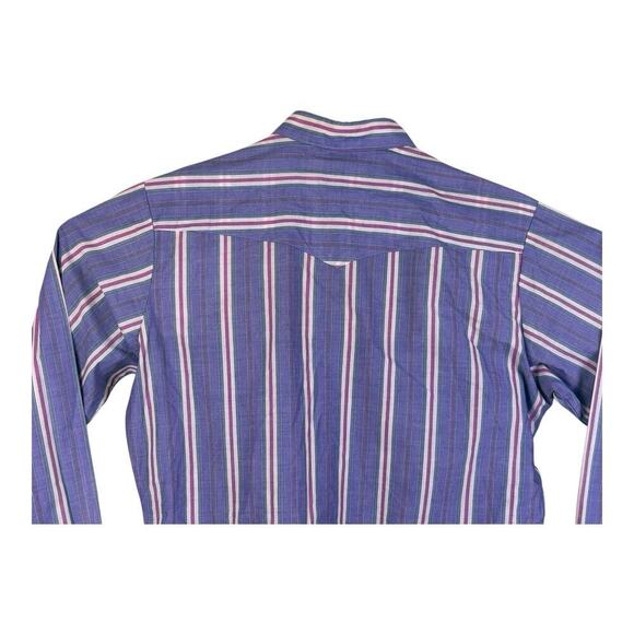 Wrangler Western Shirt Men's Purple Pink Pearl Snap Plaid Button Long Size LT - Picture 6 of 12